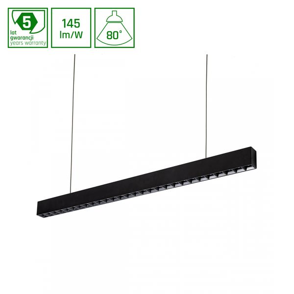 ALLDAY  INSPIRE ONE DARK LIGHT 80DEG BLACK 840 46W 230V 168CM BLACK WITH EMERGENCY MODULE image 1