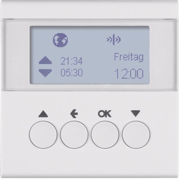 KNX radio blind time switch quickl., display, S.1/B.3/B.7, p.white mat image 1