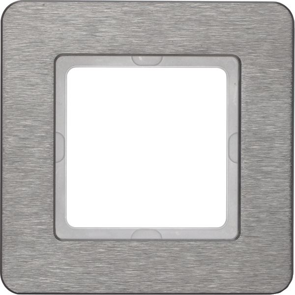 Frame 1gang, stainless Steel brushed image 1