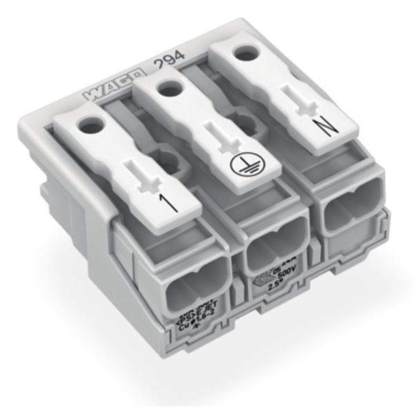 Lighting connector push-button, external without ground contact white image 1