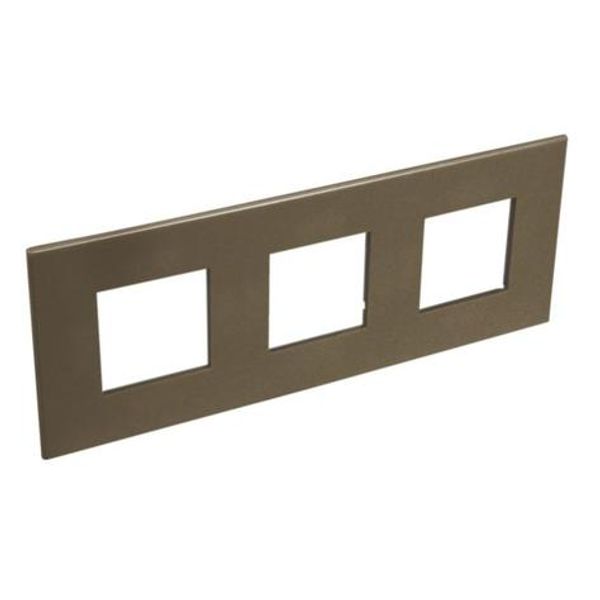 French and German standard plate square version 3x2 modules - dark bronze image 1