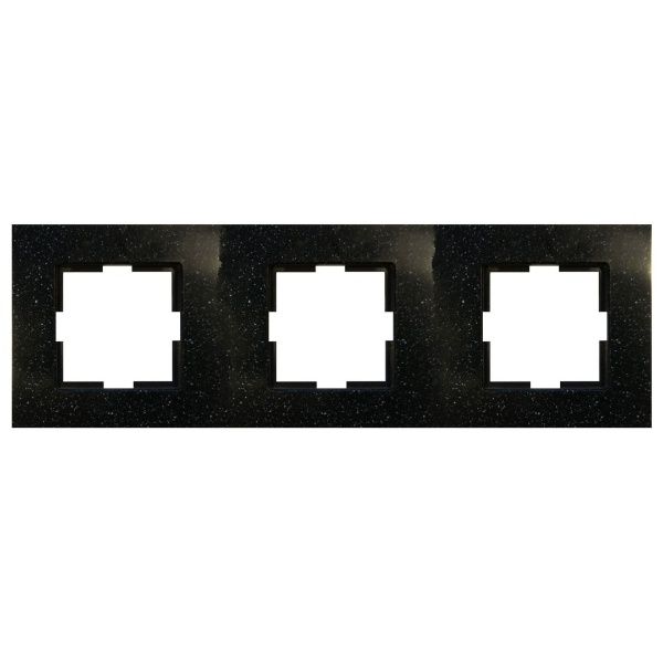 Novella Accessory Corian - Black Quartz Three Gang Frame image 1