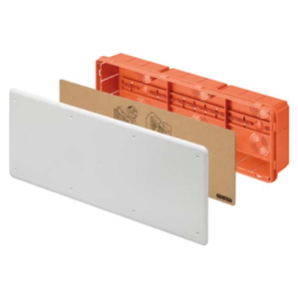 JUNCTION AND CONNECTION BOX - FOR BRICK WALLS - WITH DIN RAIL - DIMENSIONS 480X160X75 - WHITE LID RAL9016 image 1