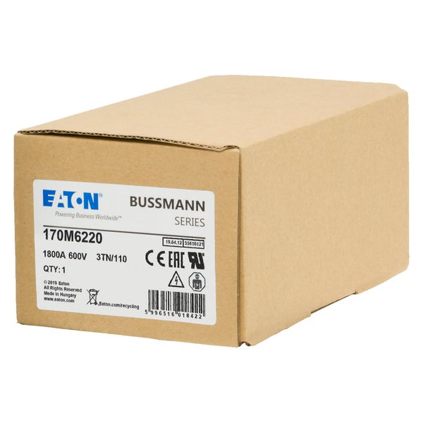 Fuse-link, high speed, 1800 A, AC 600 V, DIN 3, 76 x 90 x 139 mm, aR, DIN, IEC, type T indicator image 15