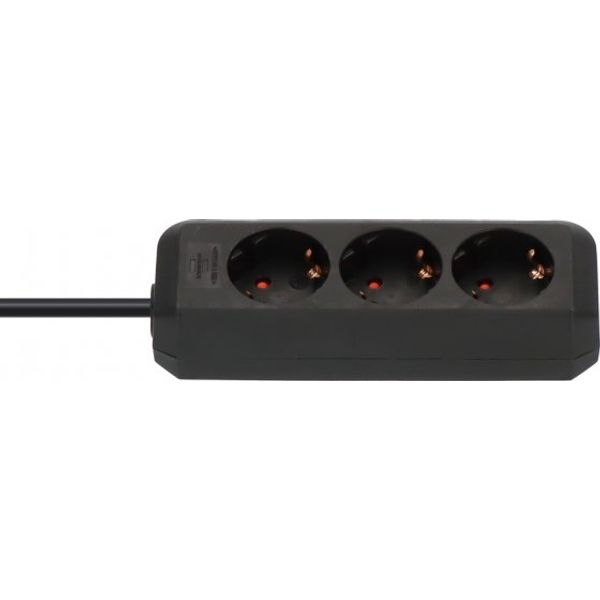Eco-Line extension socket 3-way black 1,5m H05VV-F 3G1,5 image 1