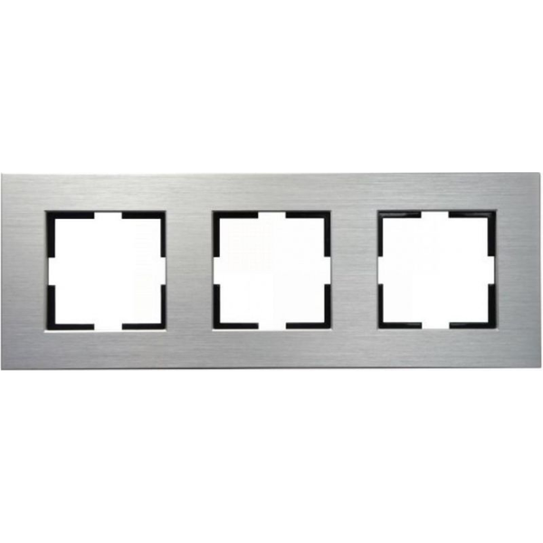 Novella Accessory Aluminium - Silver Three Gang Frame image 1