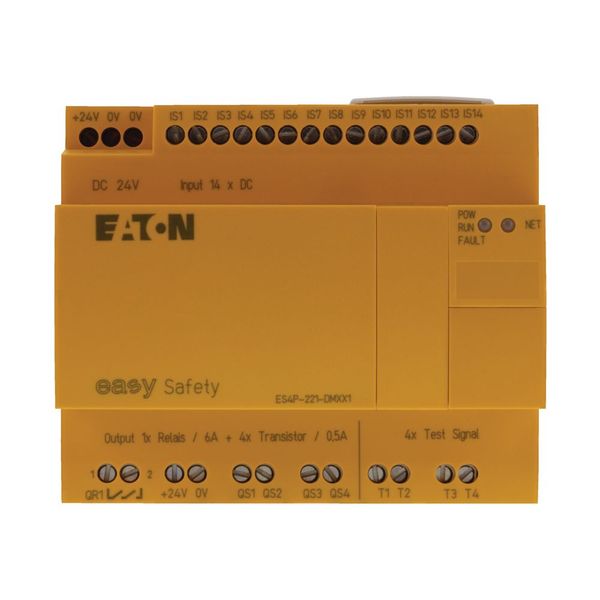 Safety relay, 24 V DC, 14DI, 4DO-Trans, 1DO relay, display, easyNet image 12