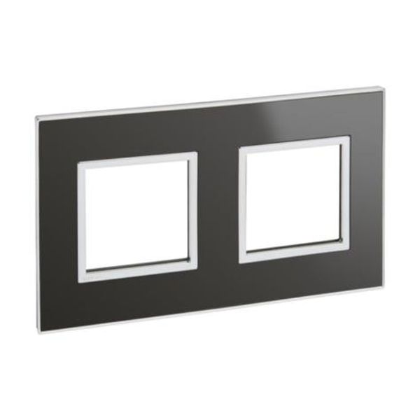 French and German standard plate square version 2x2 modules - reflective black image 1