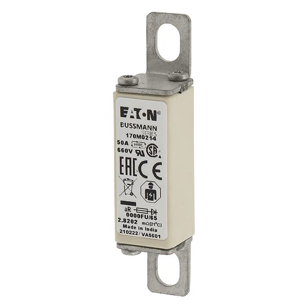 Fuse-link, high speed, 50 A, AC 660 V, size 0000, 18 x 19 x 80 mm, aR, UL image 21