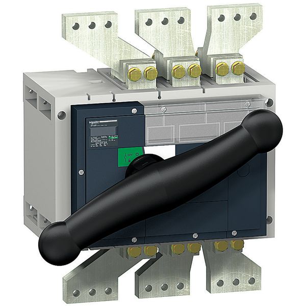 switch disconnector, Compact INV2000, visible break, 2000 A, standard version with black rotary handle, 3 poles image 1
