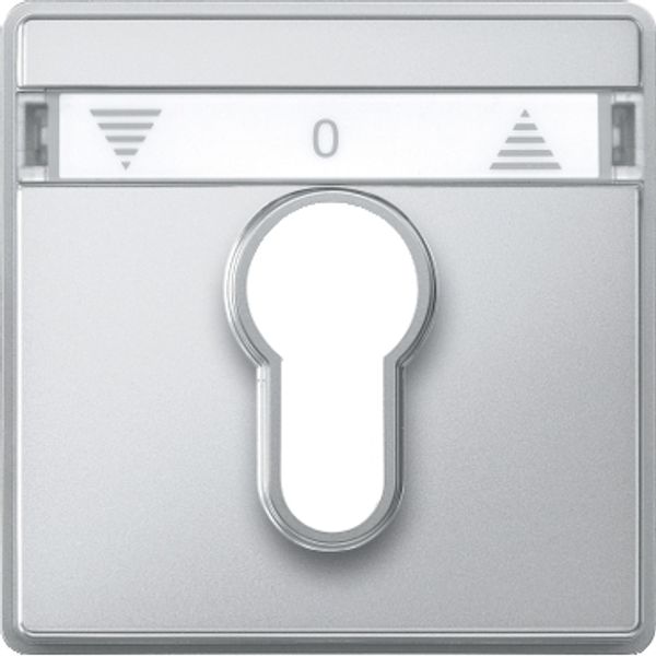Cen.pl. f. DIN cylinder key switch insrts f. roller shut.s, aluminium, Aq.des. image 2