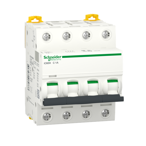 Miniature circuit-breaker, Acti9 iC60H, 4P, 1 A, C curve, 10000 A (IEC 60898-1), 70 kA (IEC 60947-2) image 6