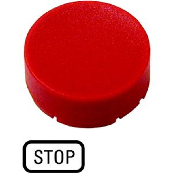 Button plate, raised red, STOP image 4