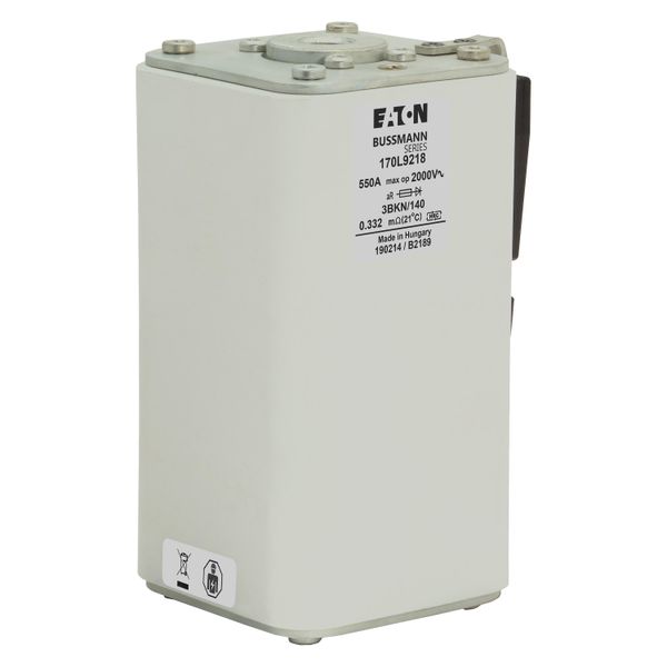 Fuse-link, high speed, 550 A, AC 2000 V, Size 3, 74 x 90 x 143 mm, aR, IEC, single indicator image 16