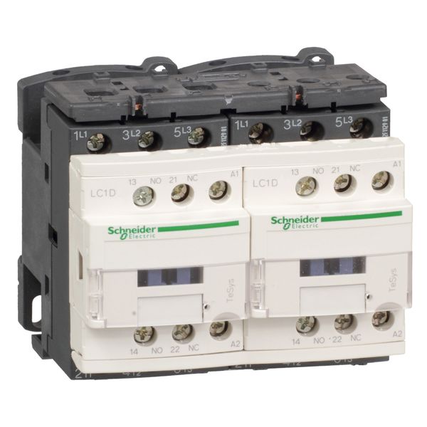 TeSys Deca reversing contactor - 3P(3 NO) - AC-3 - = 440 V 12 A - 24 V DC coil image 1