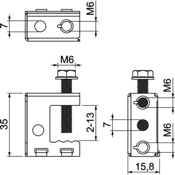 TK 213 Carrier screw clamp  2-13mm image 2