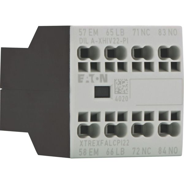Auxiliary contact module, 4 pole, Ith= 16 A, 1 N/O, 1 N/OE, 1 NC, 1 NCL, Front fixing, Push in terminals, DILA, DILM7 - DILM38 image 9