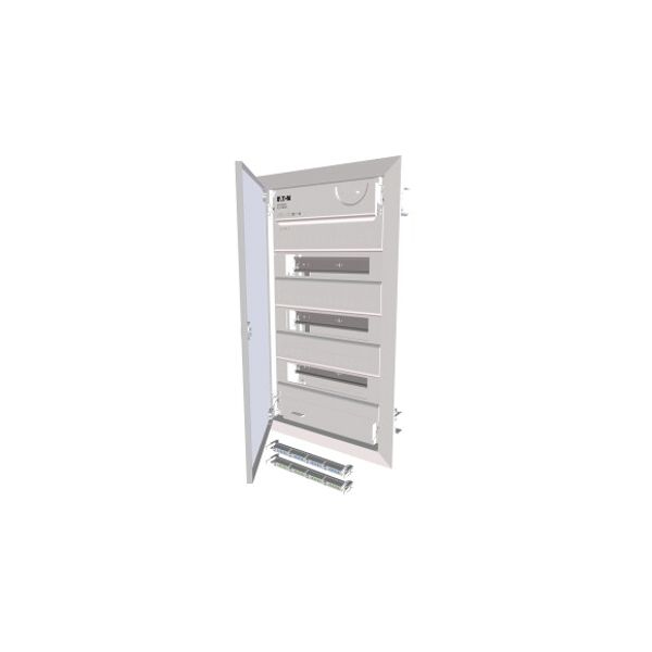 Compact distribution board-flush mounting, 3-rows, flush sheet steel door image 1