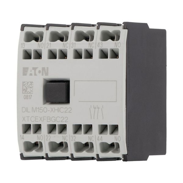 Auxiliary contact module, 4 pole, Ith= 16 A, 2 N/O, 2 NC, Front fixing, Spring-loaded terminals, DILMC40 - DILMC150 image 8