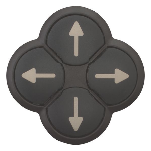 Position pushbutton, RMQ-Titan, Actuators non-flush, momentary, 4-fold, opposing pushbuttons mechanically interlocked, Bezel: black, arrow up image 9