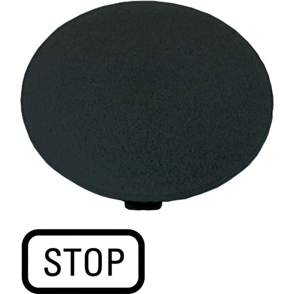 Button plate, mushroom black, STOP image 3