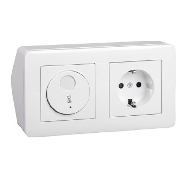 socket-outlet with electronic timer, 10A, surface, white, Exxact image 2