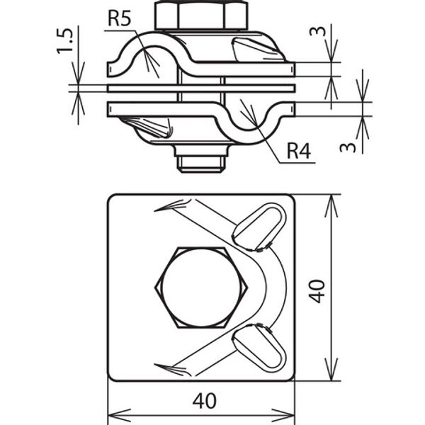 MV clamp Cu-Al f. Rd 8mm / Rd 8-10mm with hexagon screw image 2