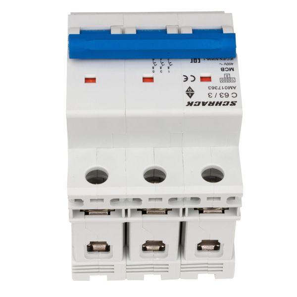 Miniature Circuit Breaker (MCB) AMPARO 10kA, C 63A, 3-pole image 3