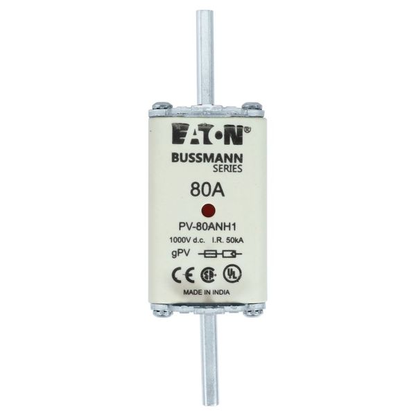 Fuse-link, high speed, 80 A, DC 1000 V, NH1, gPV, UL PV, UL, IEC, dual indicator image 7