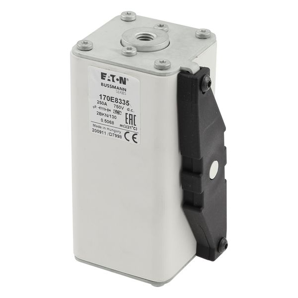 Fuse-link, high speed, 250 A, DC 750 V, size 2, 59 x 77 x 130 mm, gR, IEC, with indicator, flush mounting image 9