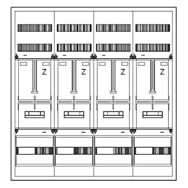 Z„hlerverteiler 4xZF, H=1100 B=1050 T=210mm image 1