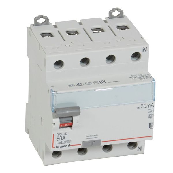 RCD DX³-ID - 4P - 400 V~ neutral right hand side - 80 A - 30 mA - A type image 1