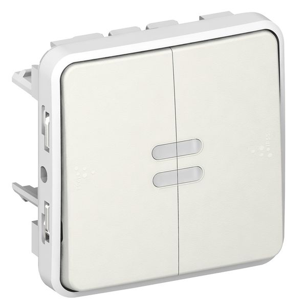 Switch Plexo IP 55 - illuminated 2-way - 10 AX - 250 V~  - modular - white image 2