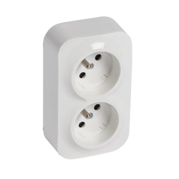 French std socket 2x2P+E Forix - surface mounting - IP 2X - 16A - 250V~ - white image 1