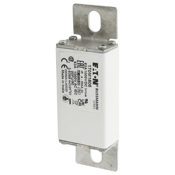 Fuse-link, high speed, 63 A, DC 1000 V, size 000, 24 x 36 x 115 mm, aR, IEC image 5