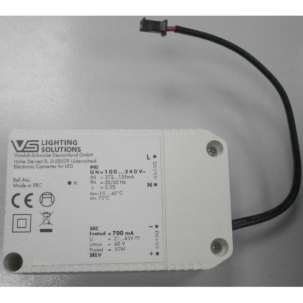 Driver 14,7-30W / 700mA / 100-240 / 21-43V with connector image 1