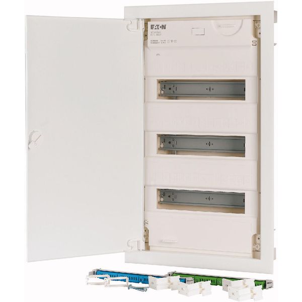 Compact distribution board-flush mounting, 3-rows, super-slim sheet steel door image 11