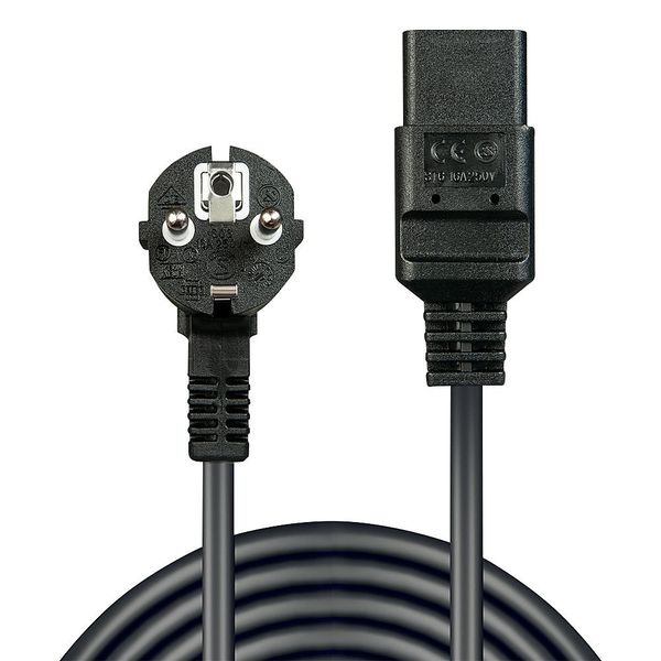 2m Schuko to C19 Mains Cable Schuko Plug to IEC C19 Connector image 2