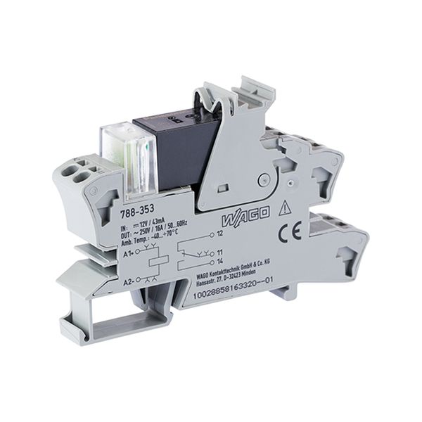 Relay module Nominal input voltage: 12 VDC 1 changeover contact image 3