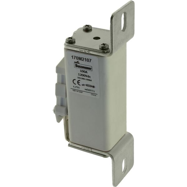 Fuse-link, high speed, 100 A, DC 1200 V, compact size 1, 39 x 66 x 164 mm, aR, IEC, single indicator image 12