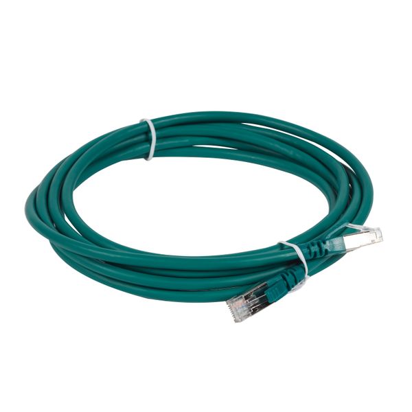 Patch cord RJ45 category 6A S/FTP shielded LSZH green 3 meters image 2