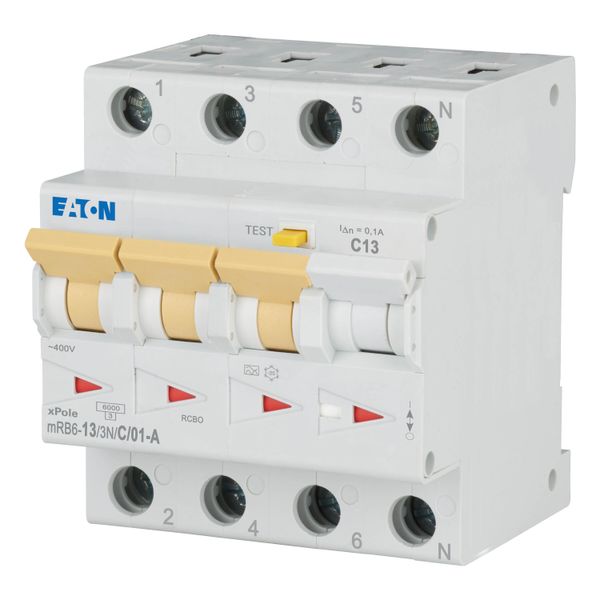 RCD/MCB combination, 13 A, 100 mA, MCB trip characteristic: C, 3p+N, RCD trip characteristic: A image 3