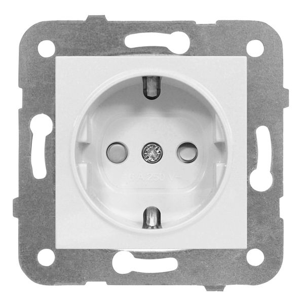 Socket outlet with safety shutter, cage clamps, white image 1