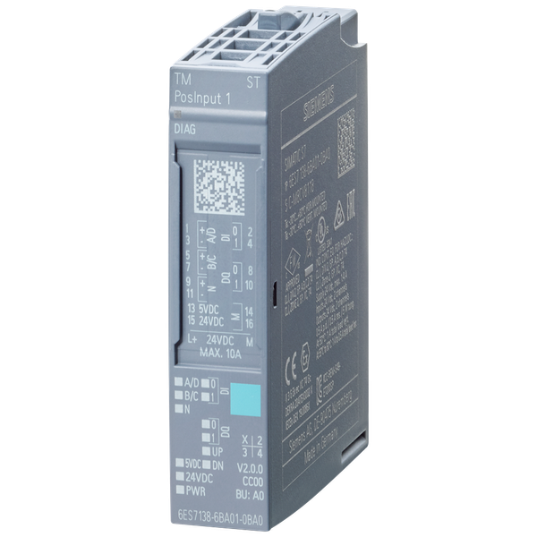 SIPLUS ET 200SP TM Posinput 1 RAIL based on 6ES7138-6BA01-0BA0 with conformal coating -40...+70 °C, OT4 with ST1/2 (+70 °C for 10 minutes) image 1