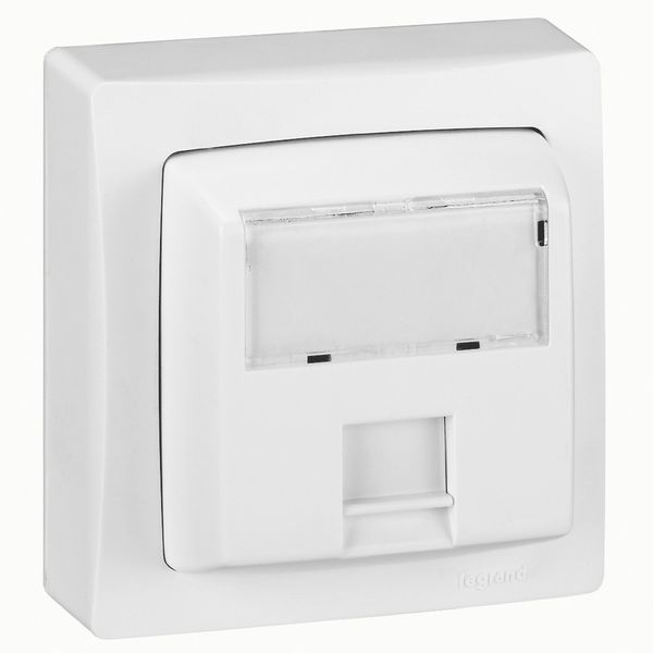 RJ45 socket category 5 FTP surface mounting 9 contacts white image 1