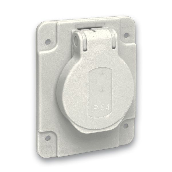 PratiKa socket - grey - 2P + E - 10/16 A - 250 V - German - IP54 - flush - back image 3