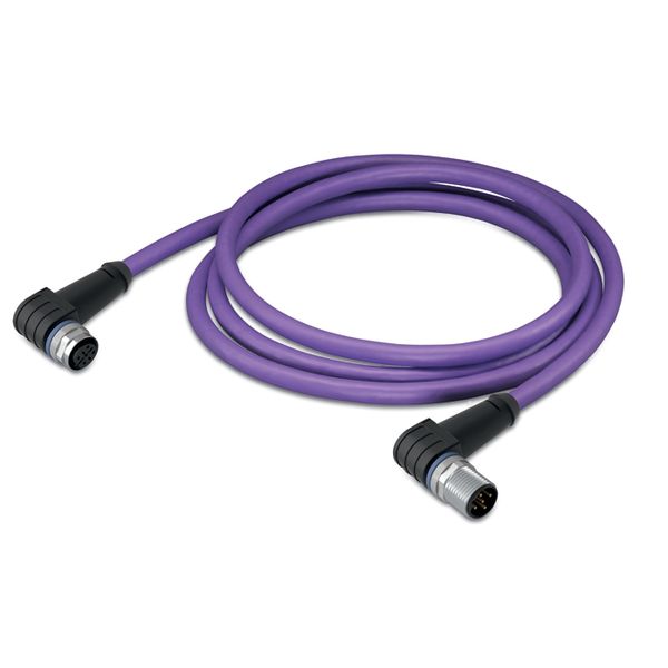 CANopen/DeviceNet cable M12A socket angled M12A plug angled violet image 4