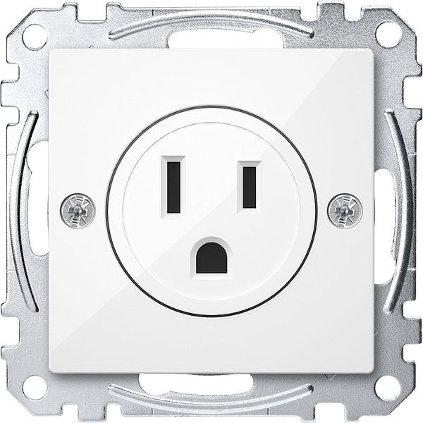 USA socket insert, 15 A, polar white glossy, system M image 1