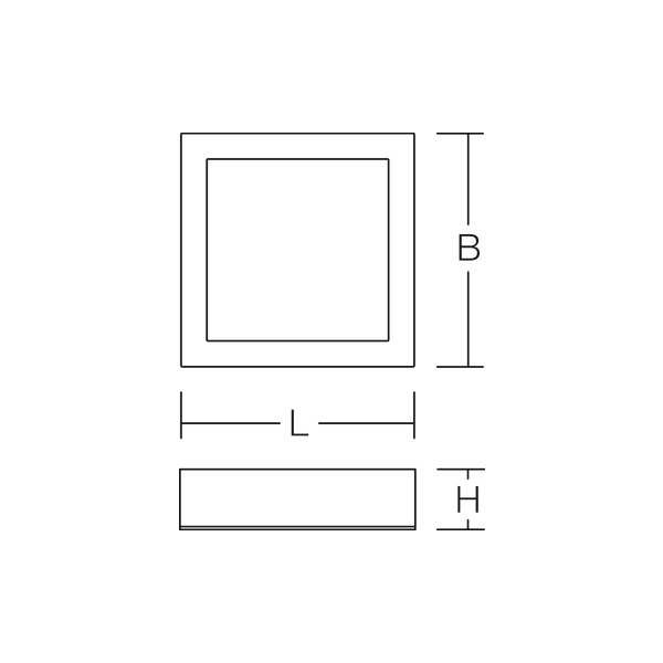 TOLEDO FLAT+ square, 12...23 W, 1650...3050 lm, 830, 840, white, on/of image 3