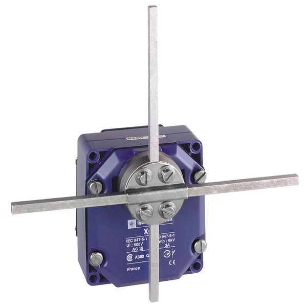 Limit switch, Limit switches XC Standard, XCR, metal stay put crossed rods lever square rod 6 mm, 2X(1NC+NO) image 1